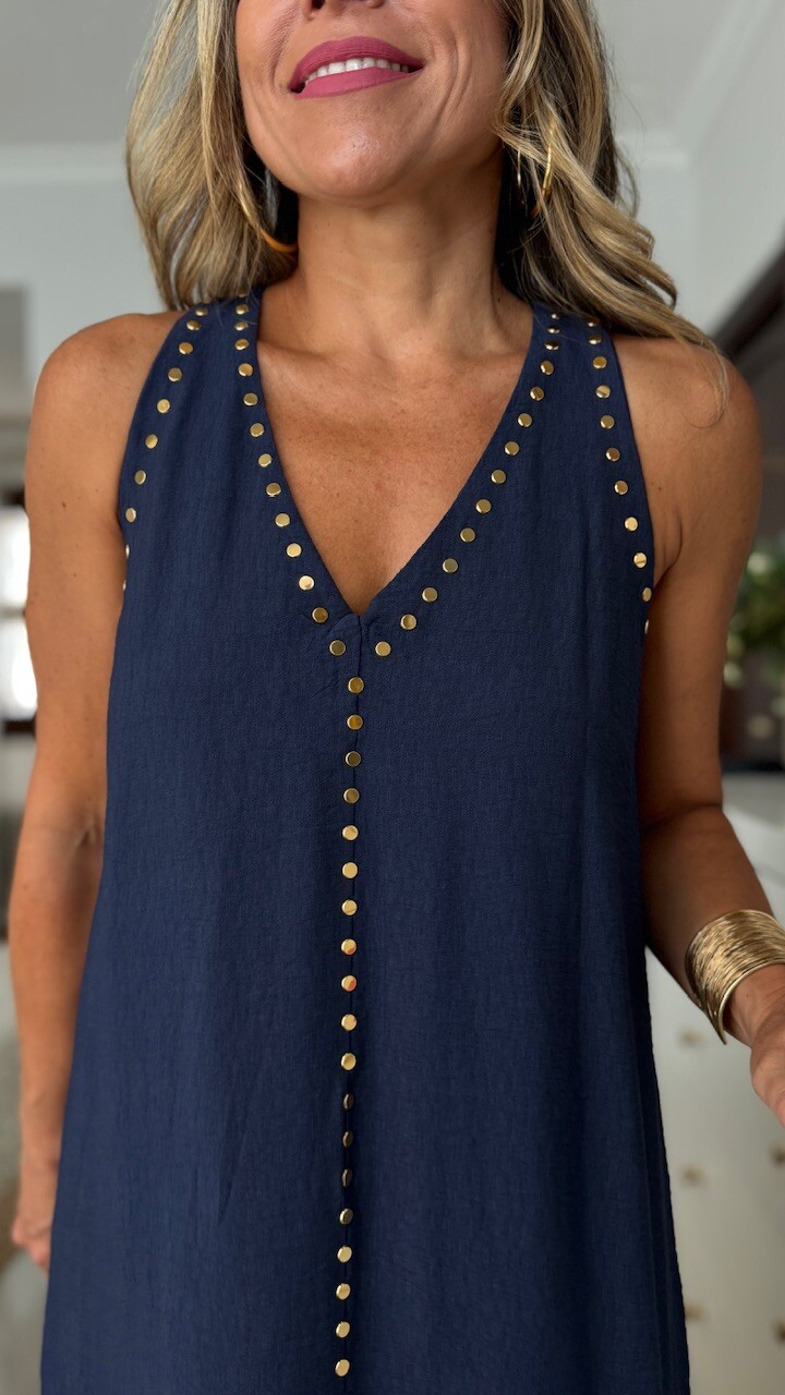 Vestido Alice Tachas Azul Marino - Imagen 9