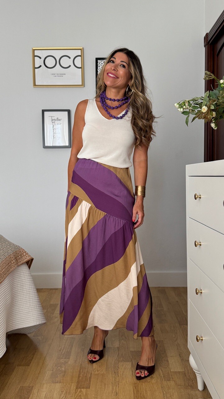 Falda Alma Rayas Morado - Imagen 8