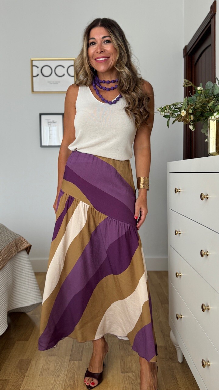 Falda Alma Rayas Morado - Imagen 2