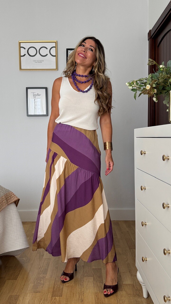 Falda Alma Rayas Morado - Imagen 5