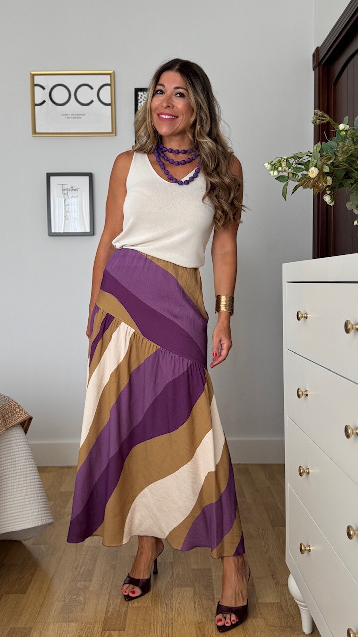 Falda Alma Rayas Morado - Imagen 7
