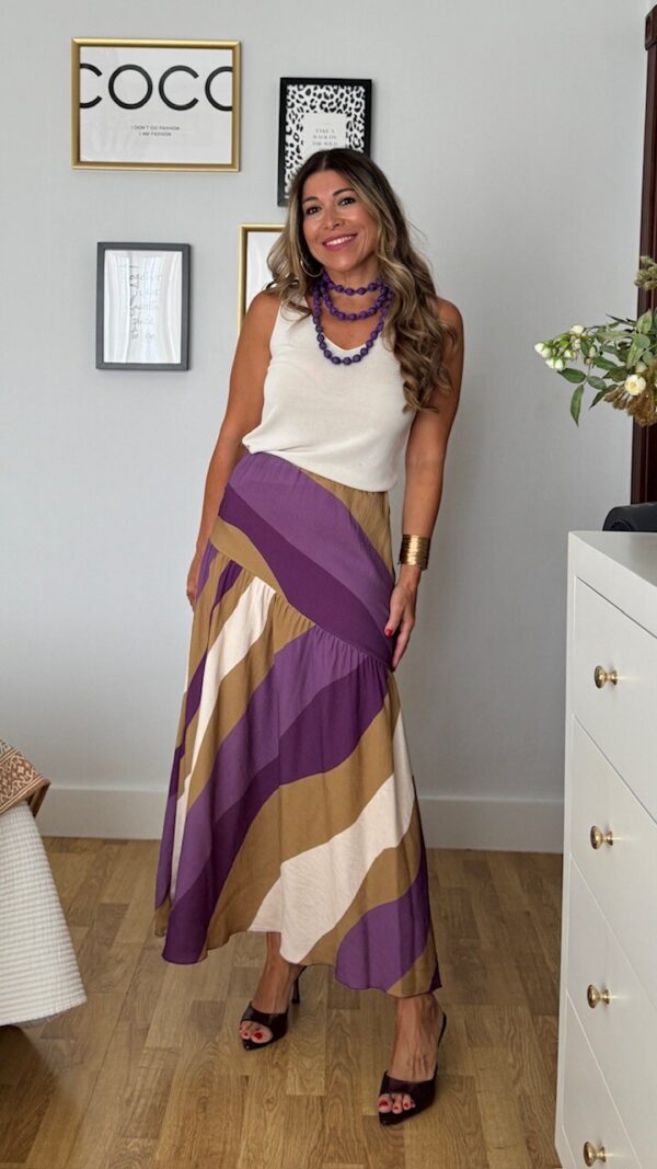 Falda Alma Rayas Morado