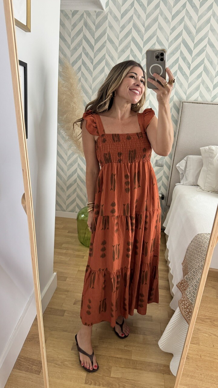 Vestido Espinas Teja - Imagen 9