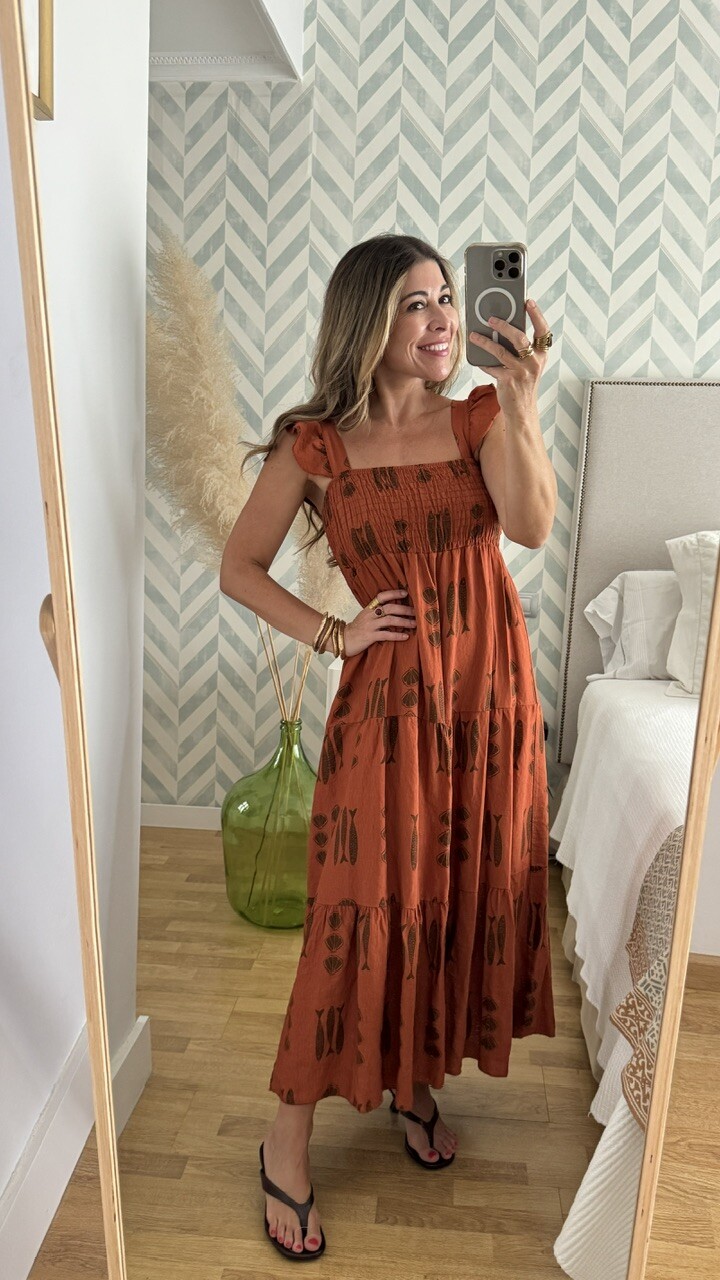 Vestido Espinas Teja - Imagen 10