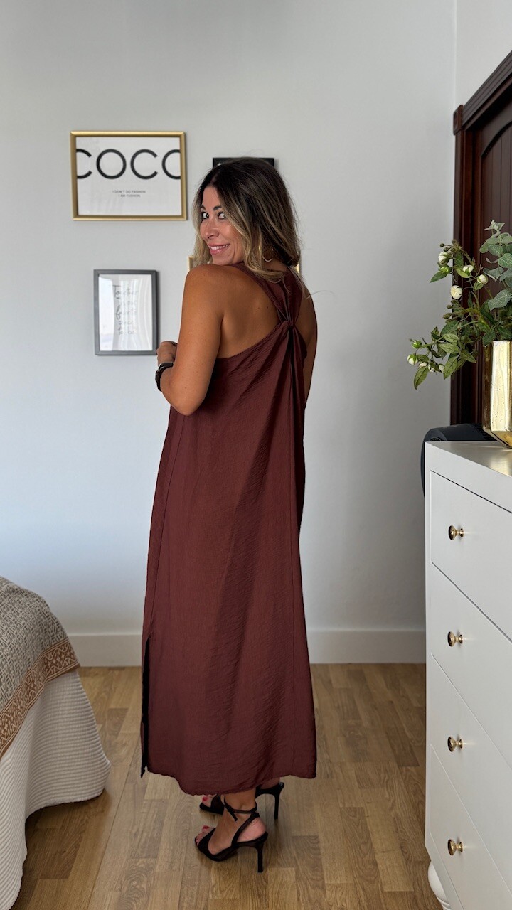 Vestido Alice Tachas Marrón - Imagen 4