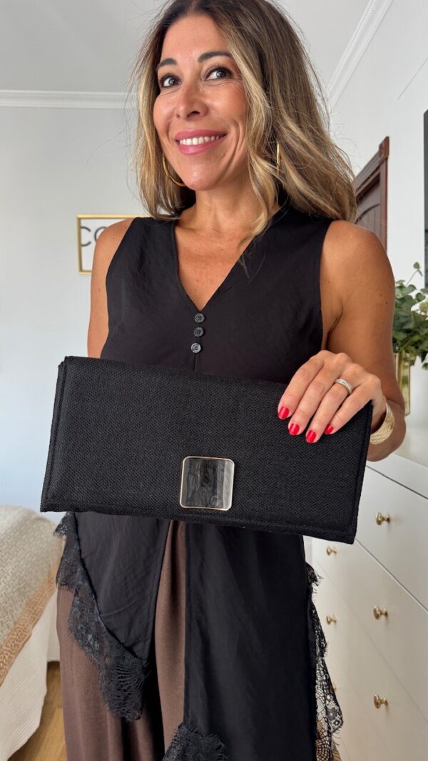 Bolso Cartera Detalle Negro