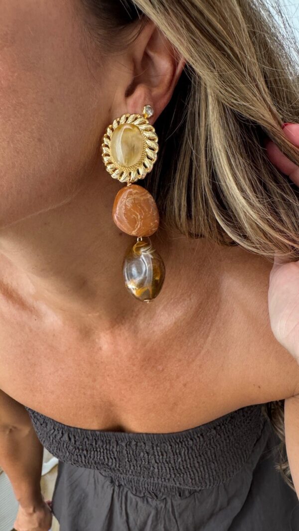 Pendientes Salomé Piedras Dorados