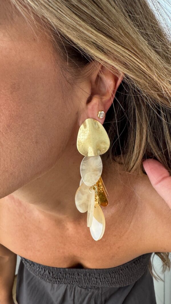 Pendientes Diana Beige Dorados