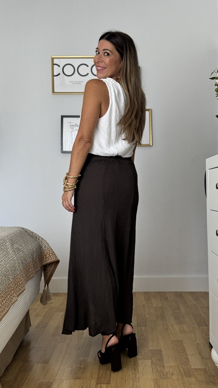 Falda Capa Bambula Marrón - Imagen 3