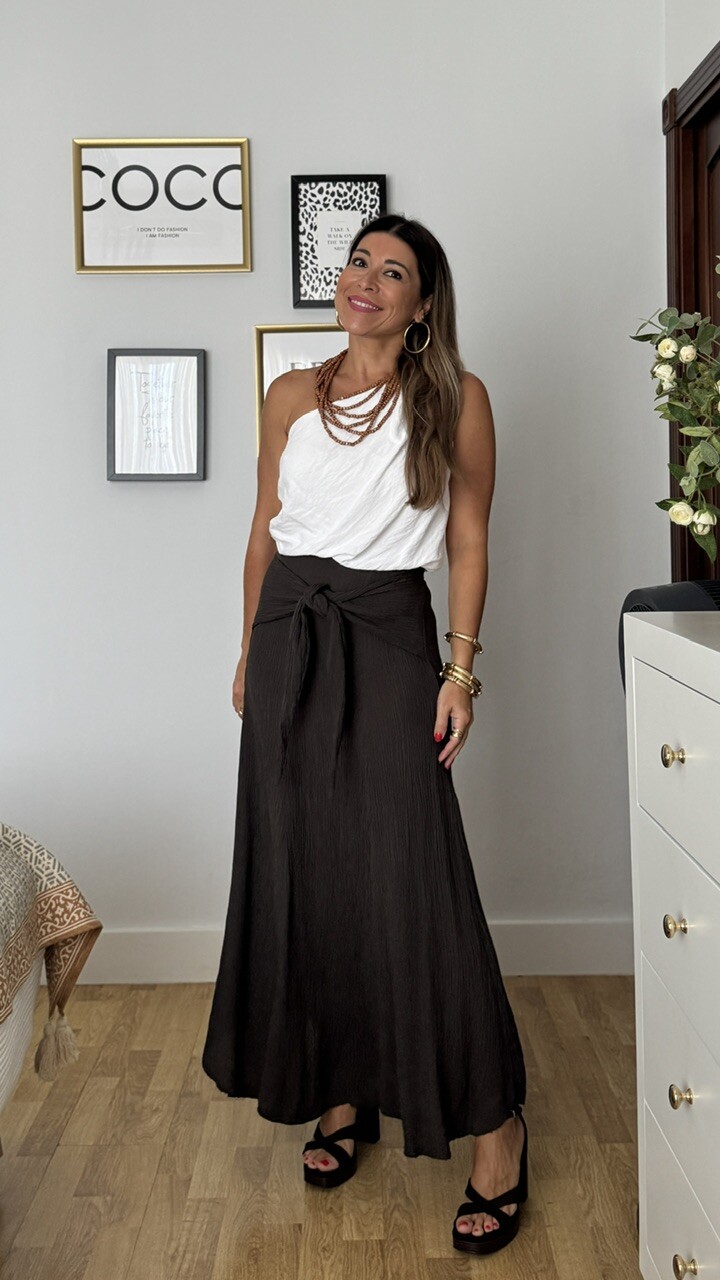 Falda Capa Bambula Marrón - Imagen 7