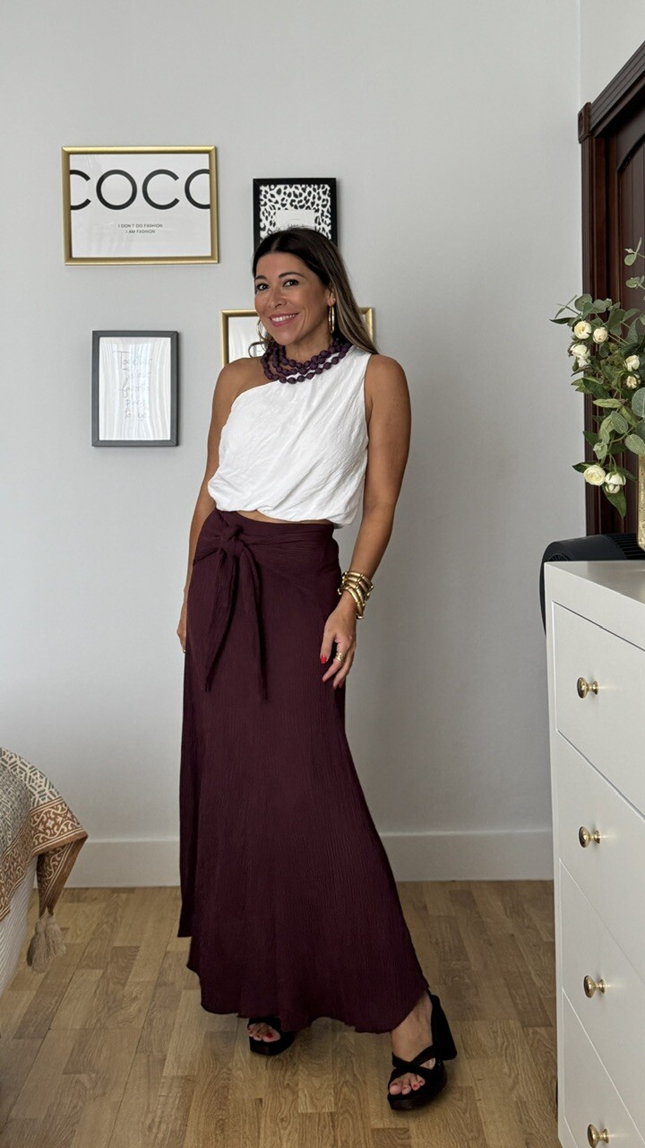 Falda Capa Bambula Berenjena - Imagen 2