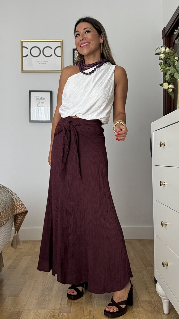 Falda Capa Bambula Berenjena - Imagen 6