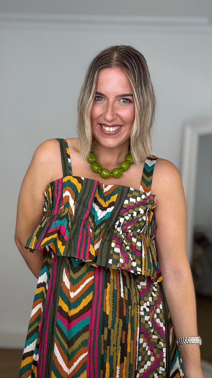 Vestido Emma Volantón Verde Caza - Imagen 11