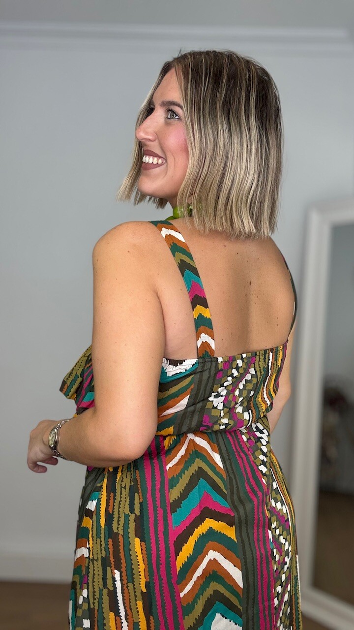 Vestido Emma Volantón Verde Caza - Imagen 9