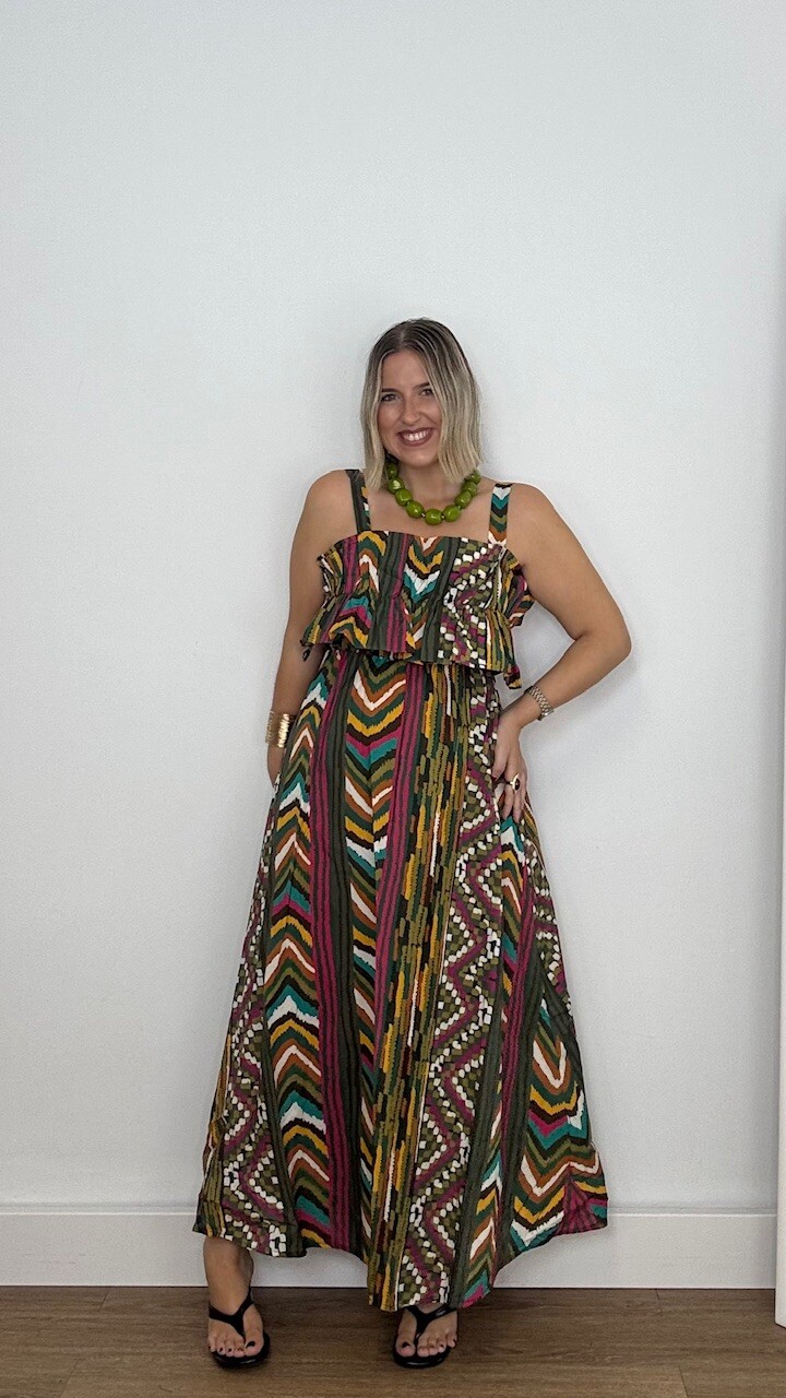 Vestido Emma Volantón Verde Caza - Imagen 10