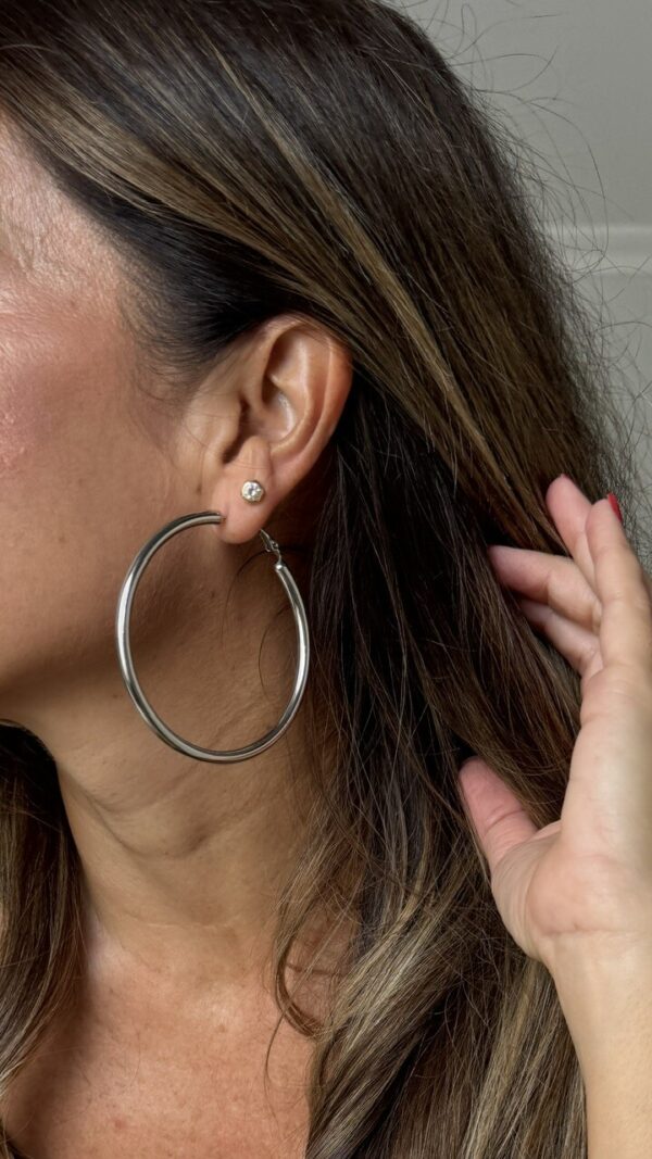 Pendientes Aros Plateados