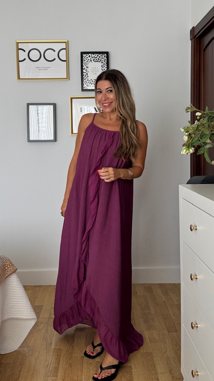 Vestido Verona Berenjena - Imagen 7