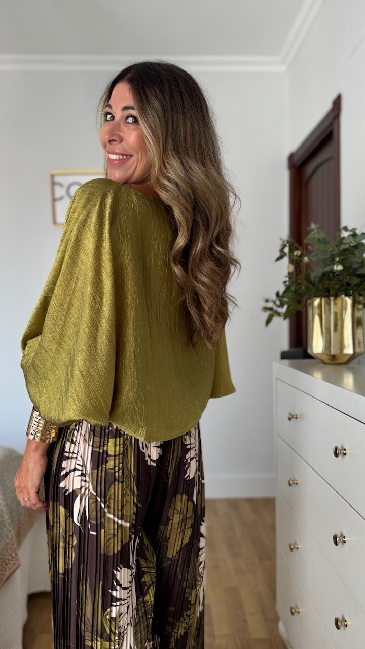 Blusa Priscila Verde Pistacho - Imagen 2
