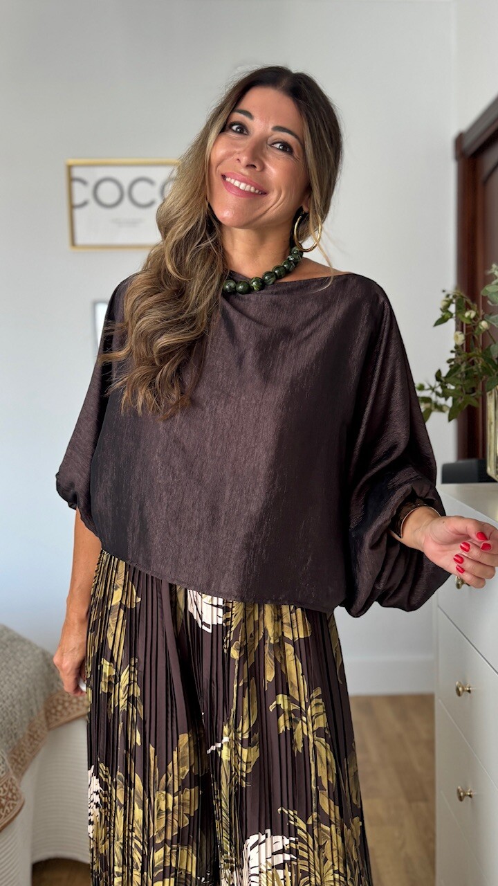 Blusa Priscila Marrón Chocolate - Imagen 3