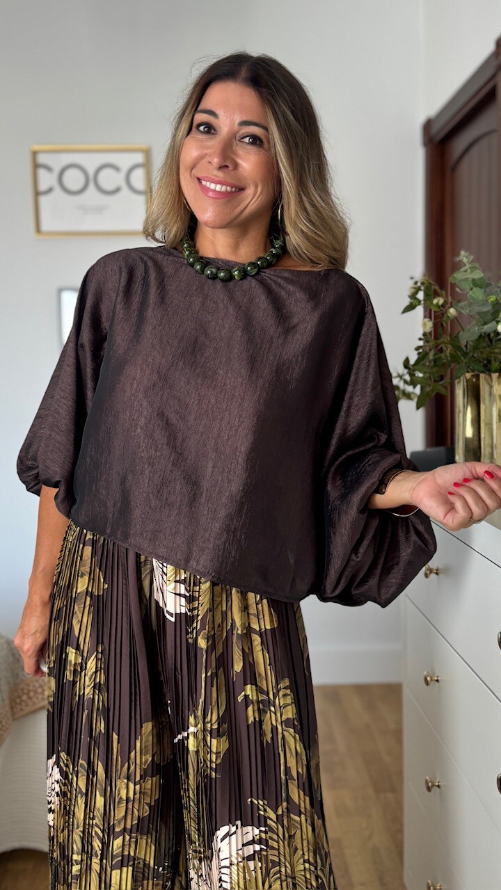 Blusa Priscila Marrón Chocolate - Imagen 5