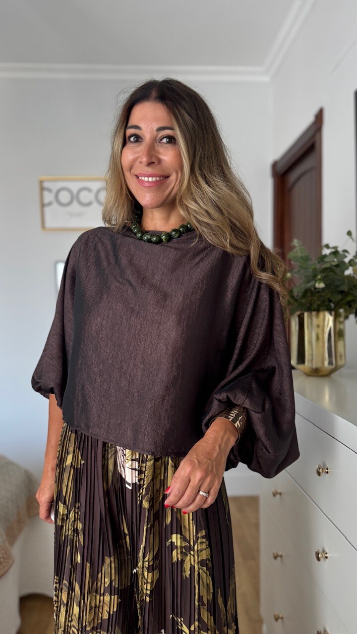 Blusa Priscila Marrón Chocolate - Imagen 6