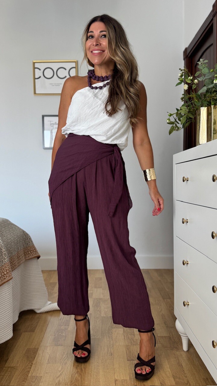 Pantalón bombacho Bambula Pañuelo Berenjena - Imagen 2