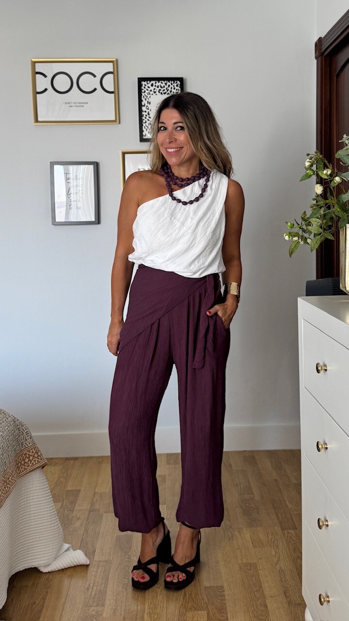 Pantalón bombacho Bambula Pañuelo Berenjena
