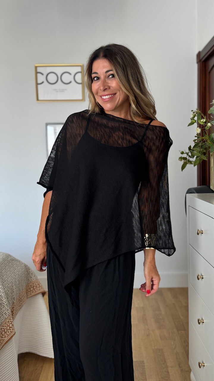 Poncho Hilo Negro - Imagen 6