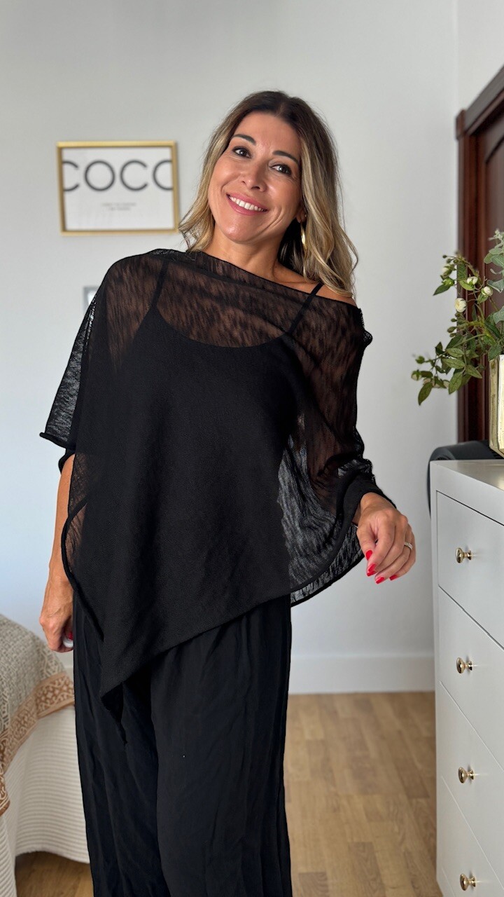 Poncho Hilo Negro - Imagen 3