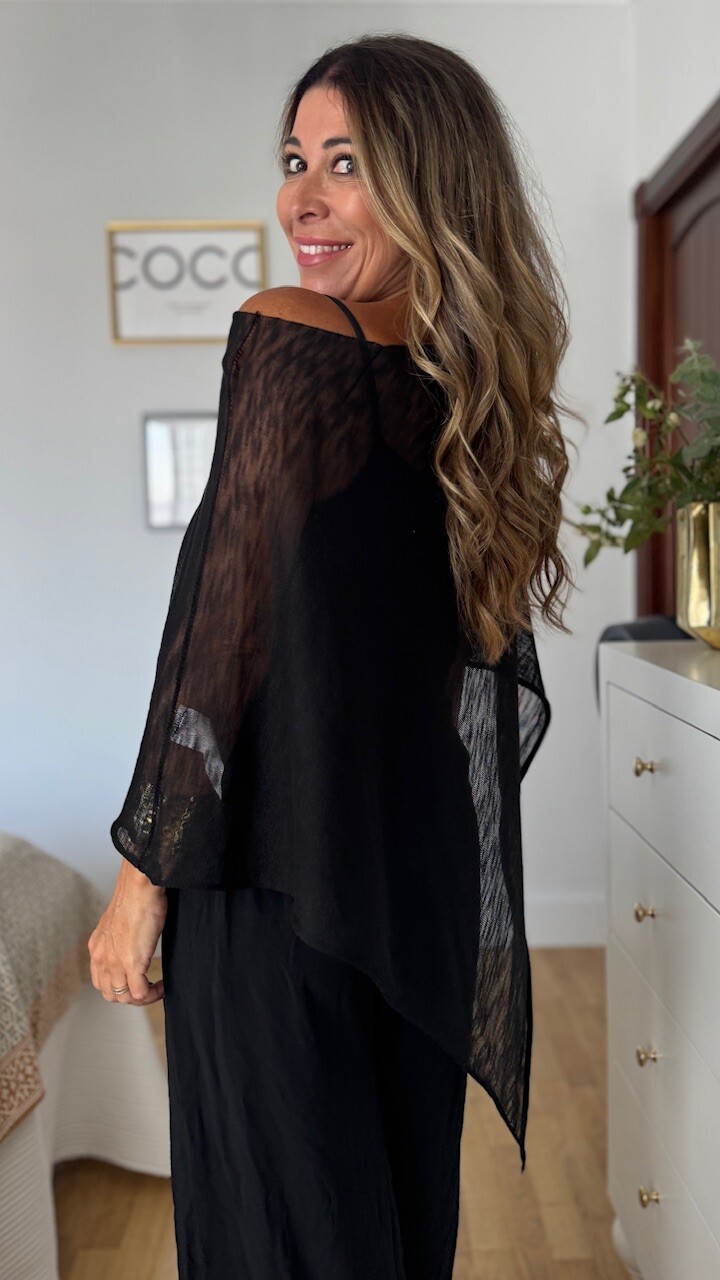 Poncho Hilo Negro - Imagen 4