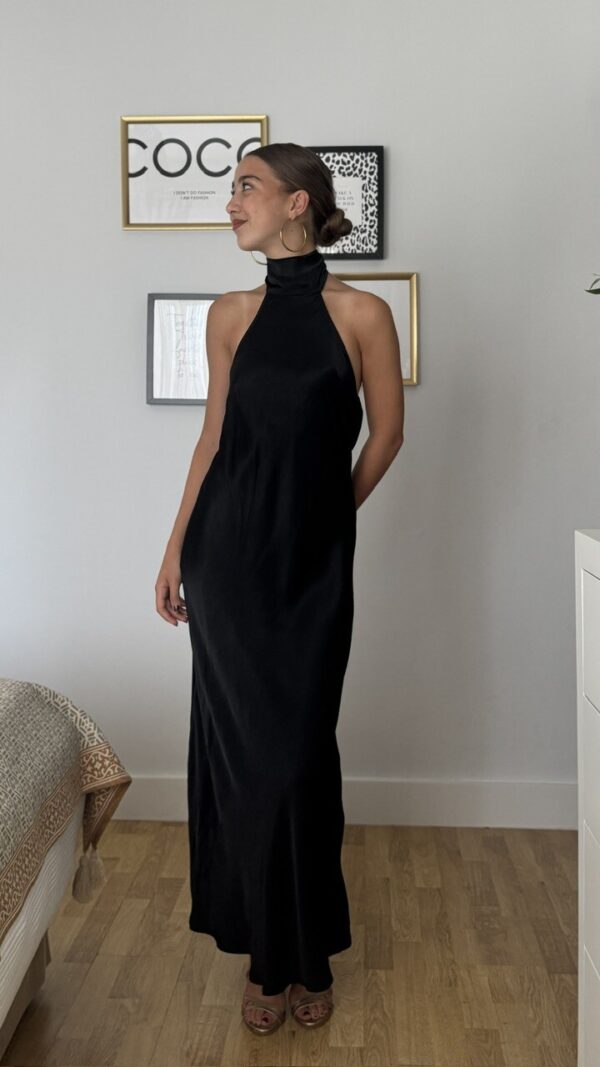 Vestido Satén Fiona Negro