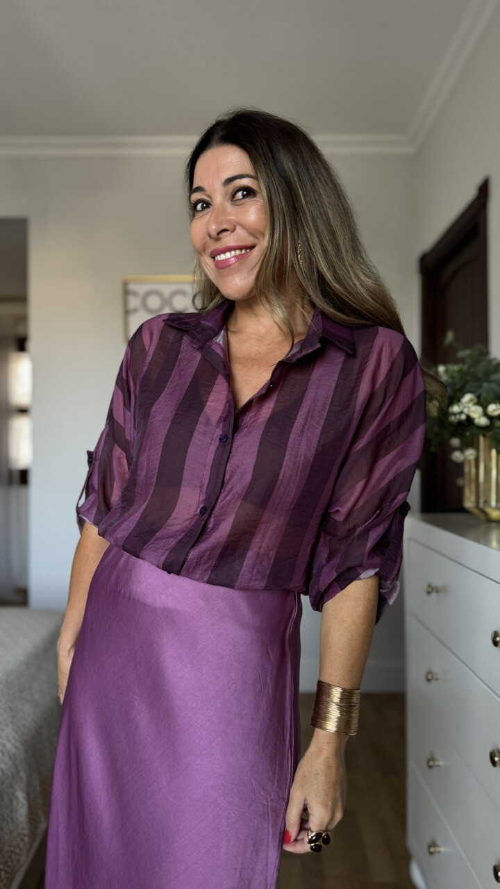 Blusa Helen Rayas Berenjena - Imagen 2