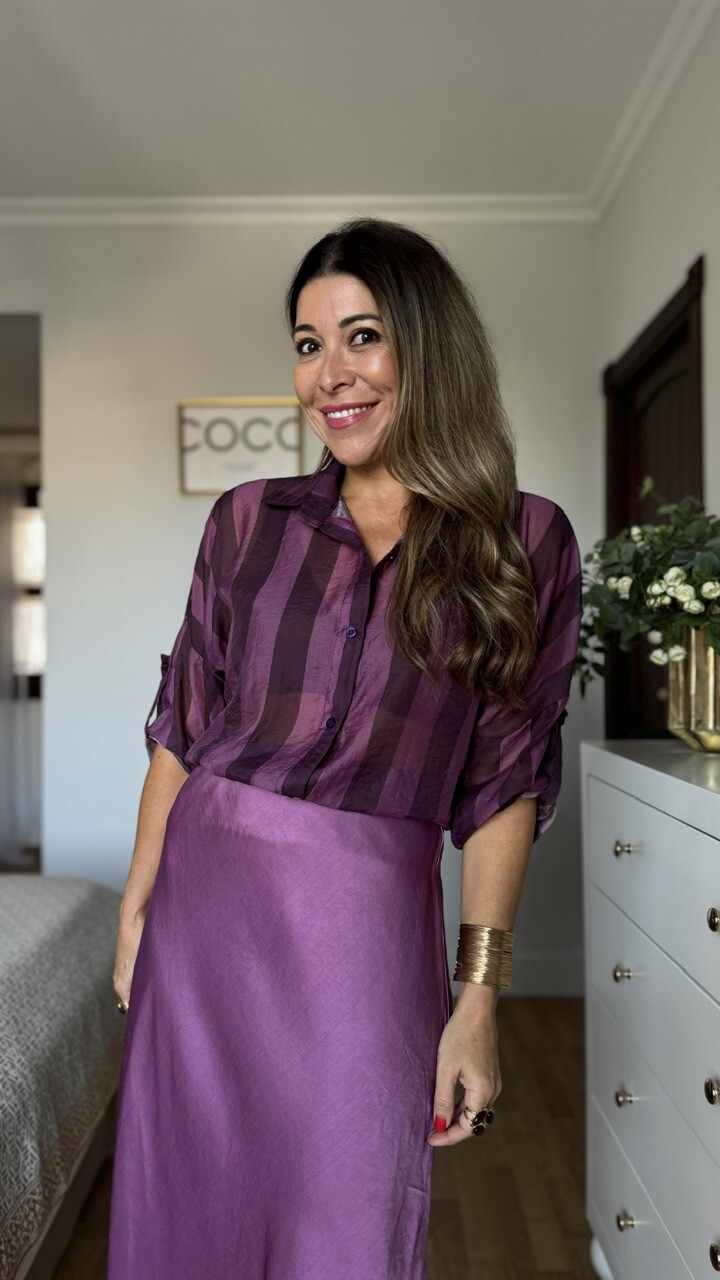 Blusa Helen Rayas Berenjena - Imagen 4