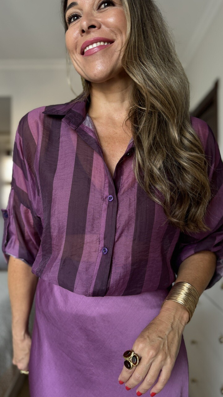 Blusa Helen Rayas Berenjena - Imagen 3