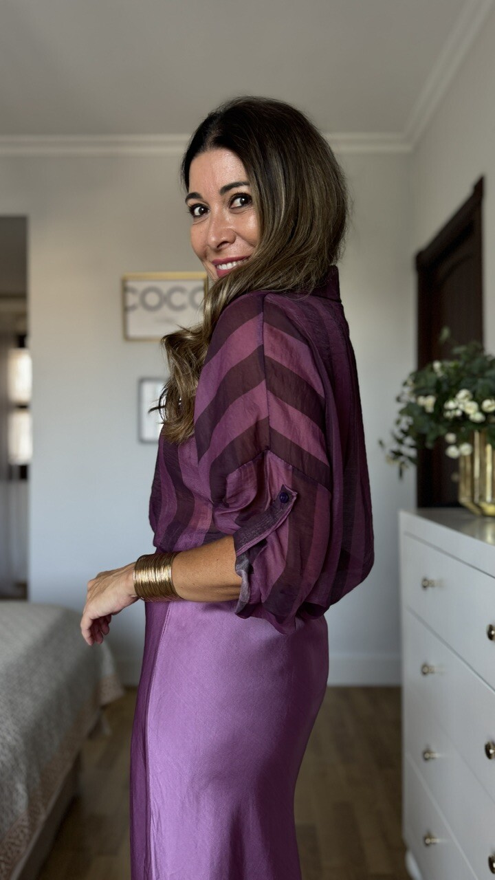 Blusa Helen Rayas Berenjena - Imagen 5