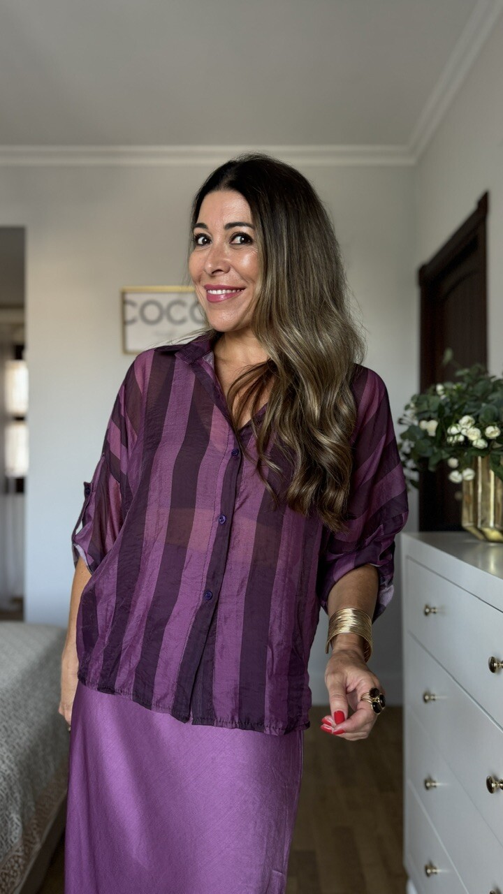 Blusa Helen Rayas Berenjena - Imagen 6