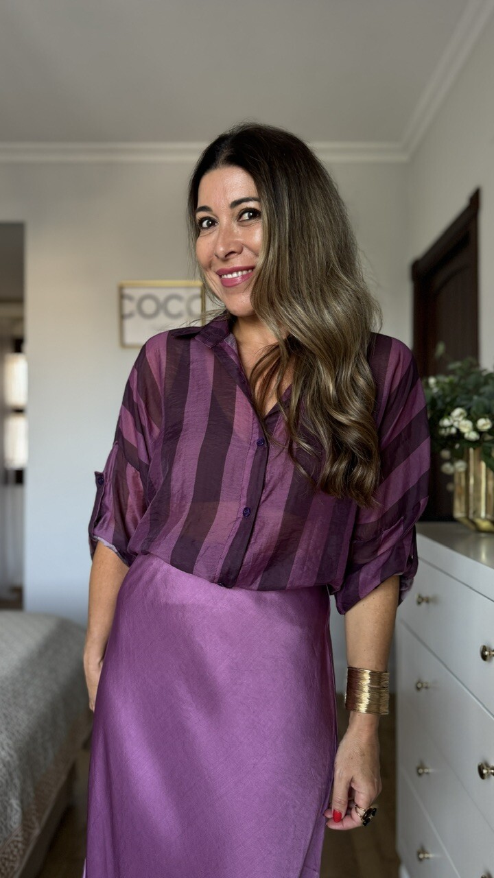 Blusa Helen Rayas Berenjena - Imagen 7