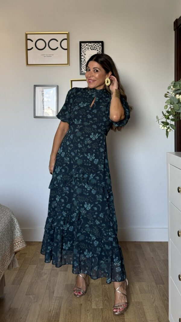 Vestido Marlen Estampado Petróleo