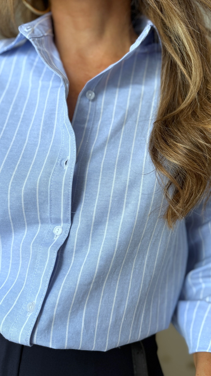 Camisa Mil Rayas Celeste - Imagen 7