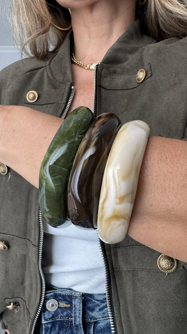 Pulsera Geométrica Verde Caza