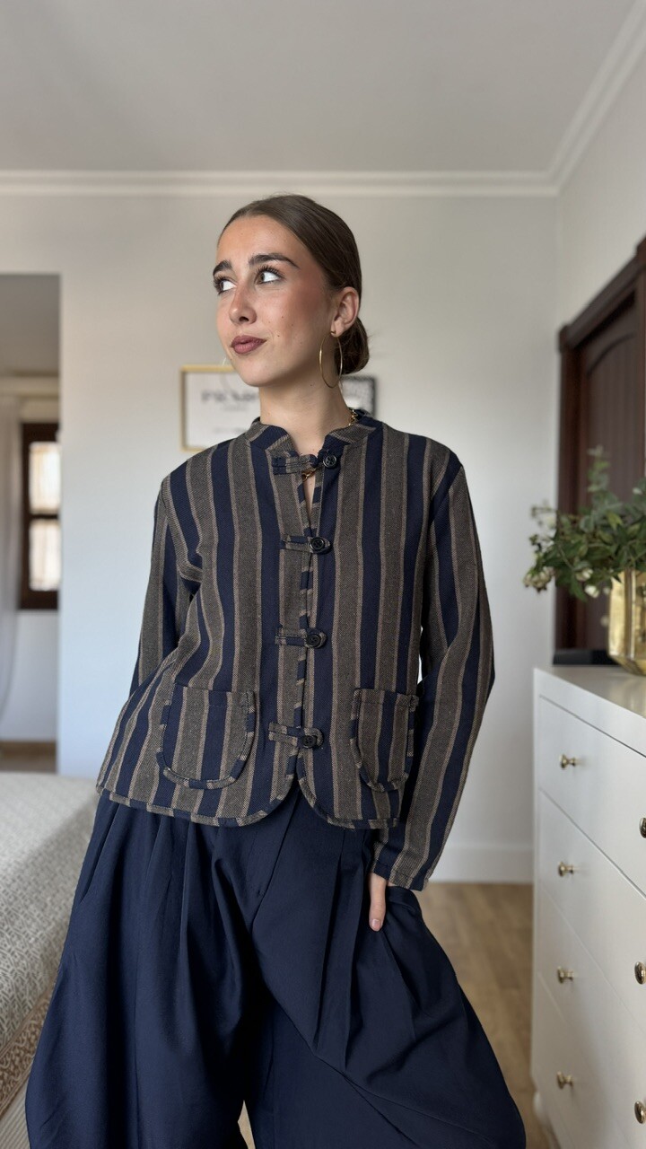 Chaqueta rayas Paulina azul