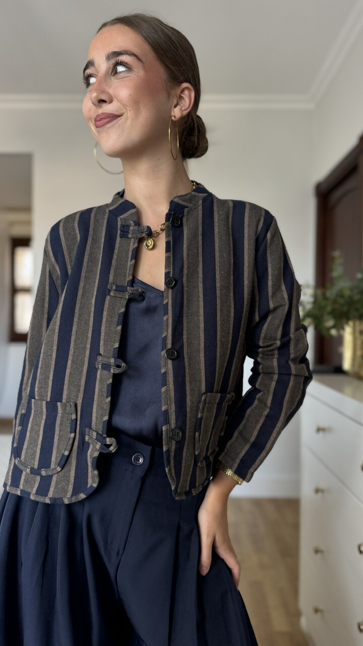 Chaqueta rayas Paulina azul - Imagen 9