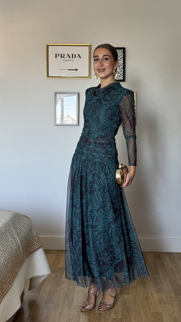 Vestido Invitada Azalea Petróleo