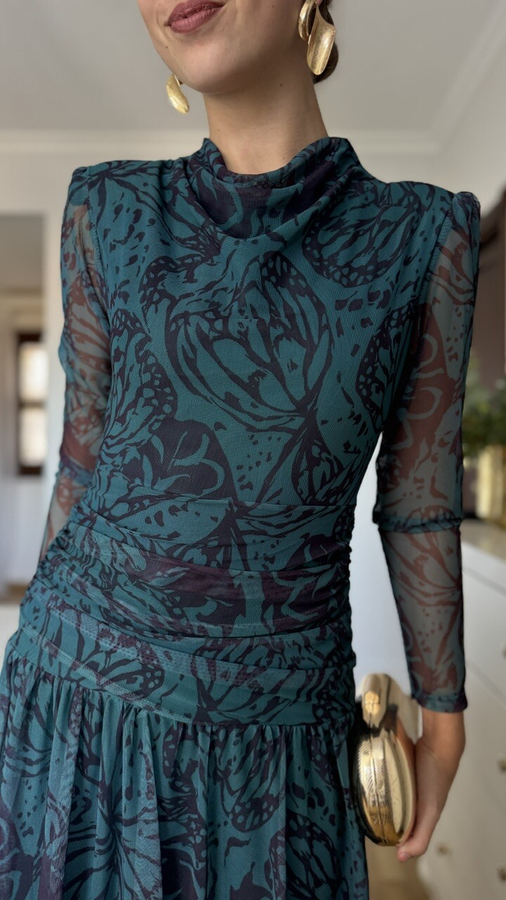 Vestido Invitada Azalea Petróleo - Imagen 6