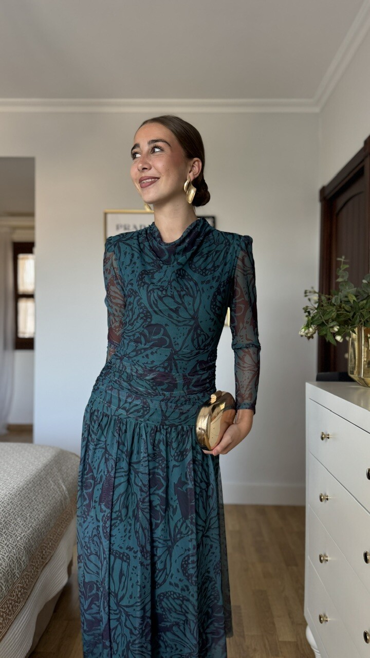 Vestido Invitada Azalea Petróleo - Imagen 7