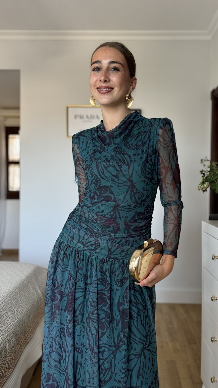 Vestido Invitada Azalea Petróleo - Imagen 8
