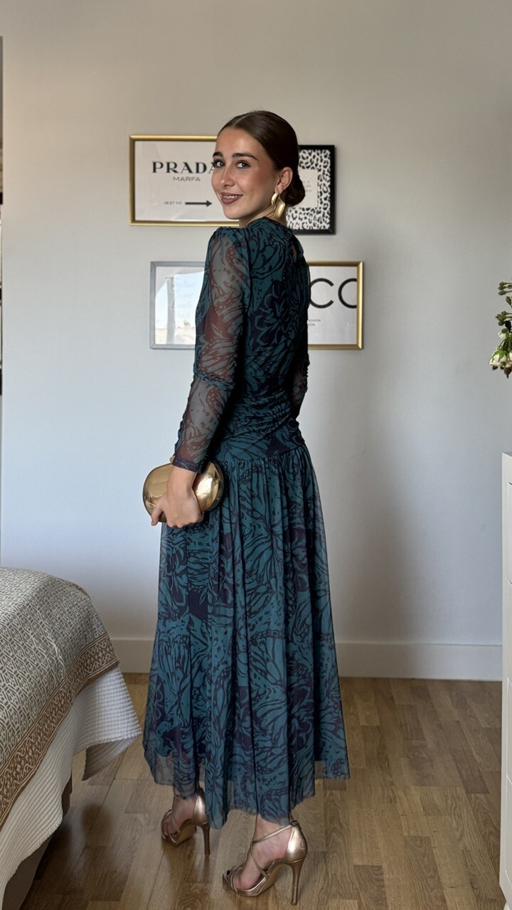Vestido Invitada Azalea Petróleo - Imagen 5