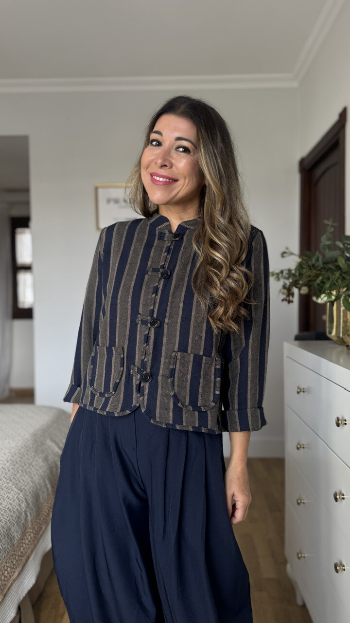 Chaqueta rayas Paulina azul - Imagen 7