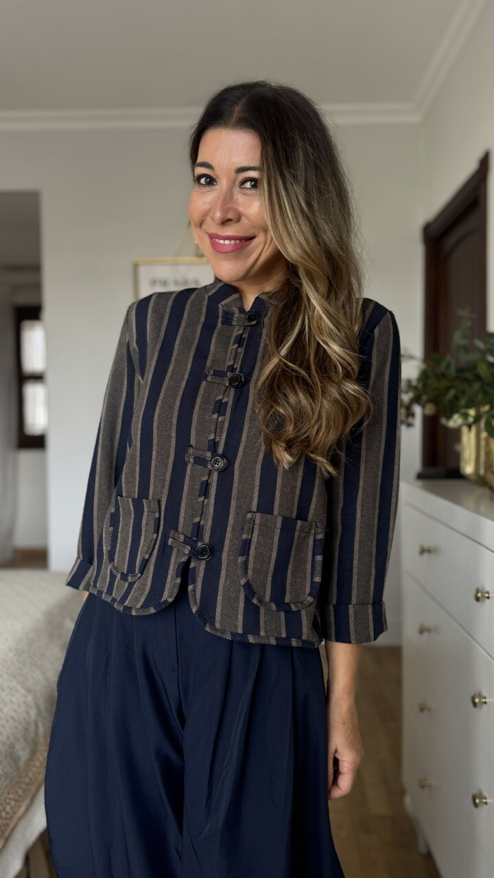 Chaqueta rayas Paulina azul - Imagen 4