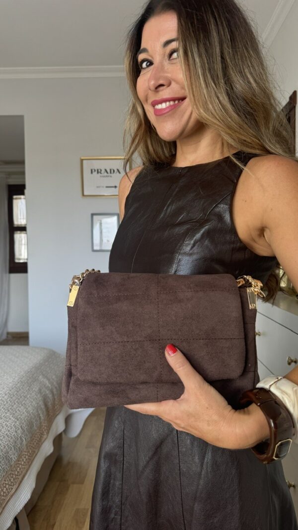 Bolso Hombro Antelina Marrón chocolate